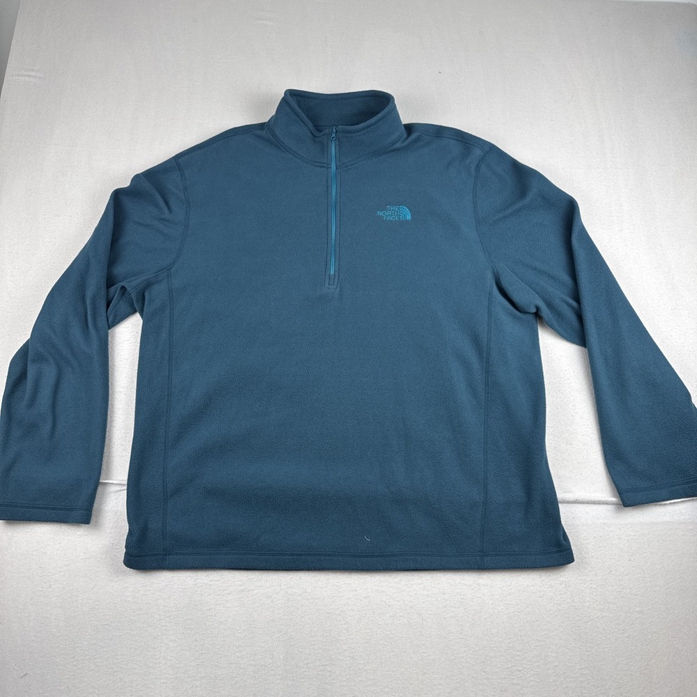 North Face Mens Bluish Green Quarter Zip XL comfort outerwear